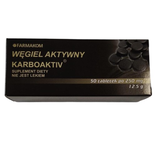 Węgiel aktywny Karboaktiv 50 tab 250mg